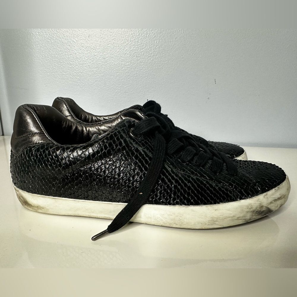 Zadig & Voltaire Python Leather Low Sneakers Sz 4… - image 2